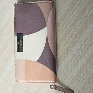Kate Spade Abstract Geometric Zip Wallet - Pink, Mauve & Cream